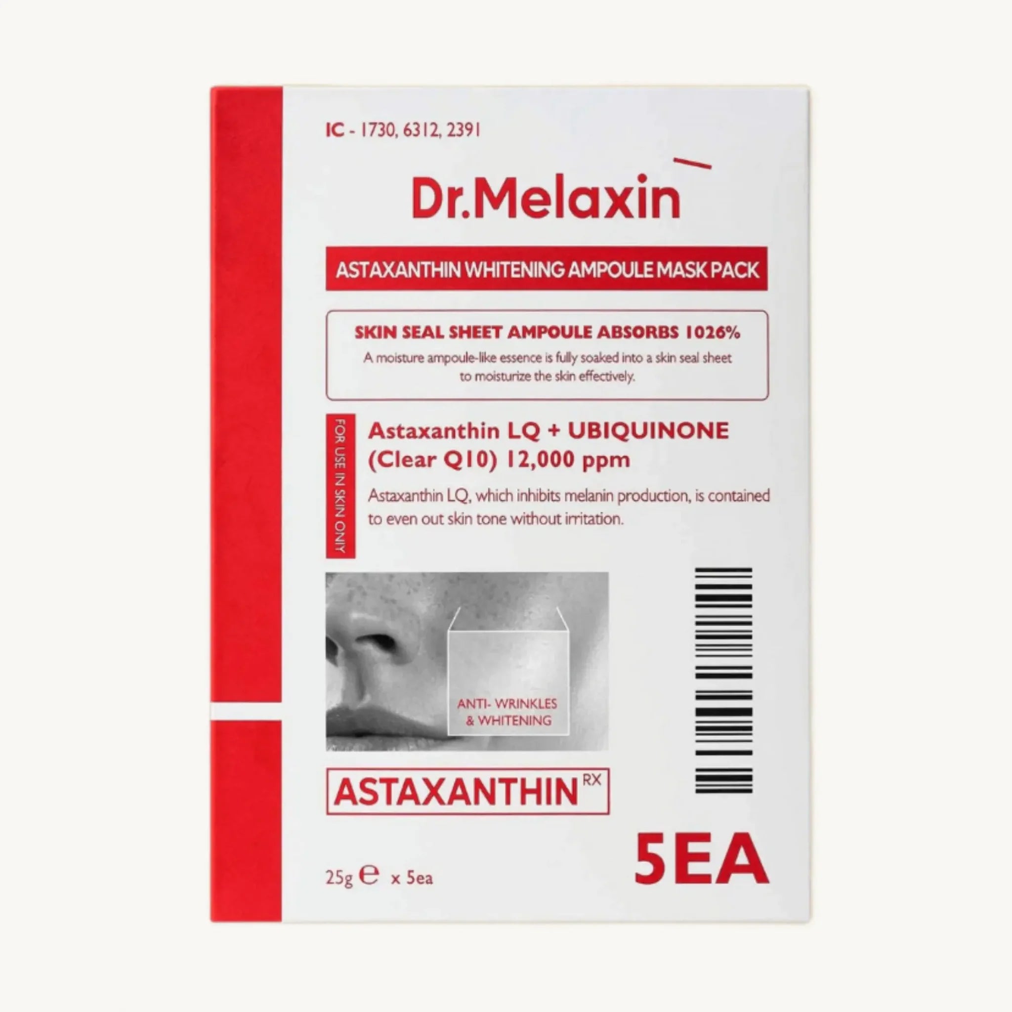 Dr.Melaxin Astaxanthin Whitening Ampoule Mask